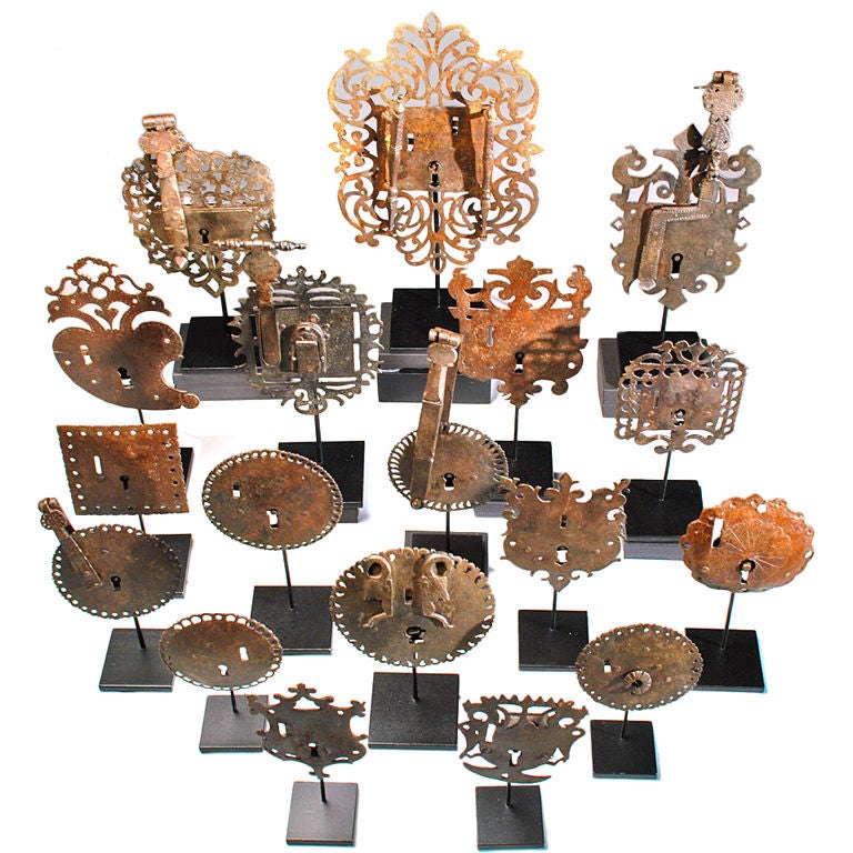 Rare 18th Century Spanish Colonial Iron Escutcheon Collection