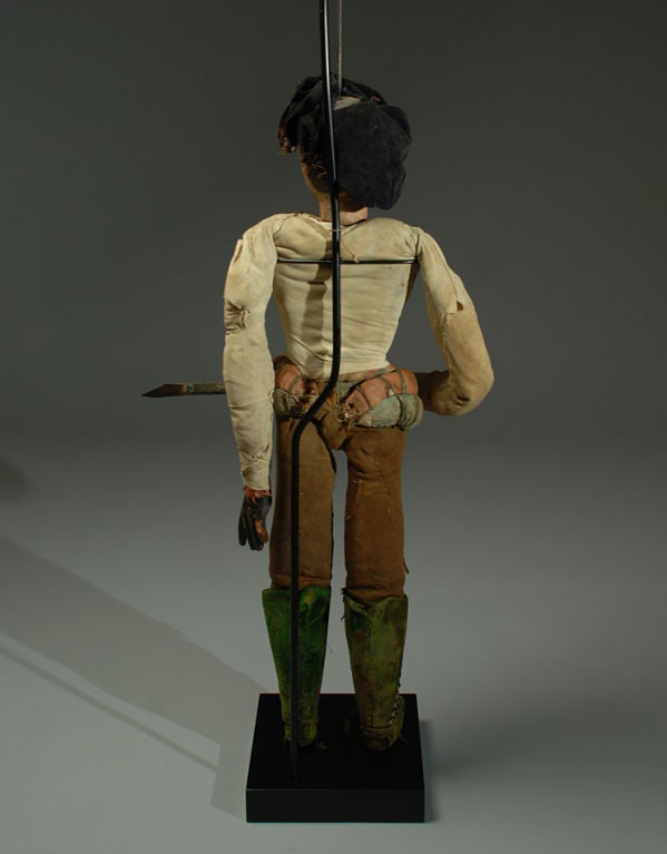 Rare 19th Century Sicilian Commedia dell'arte Rod Puppet For Sale 4