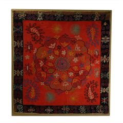Graphic Antique Uzbek Silk Embroidered Panel