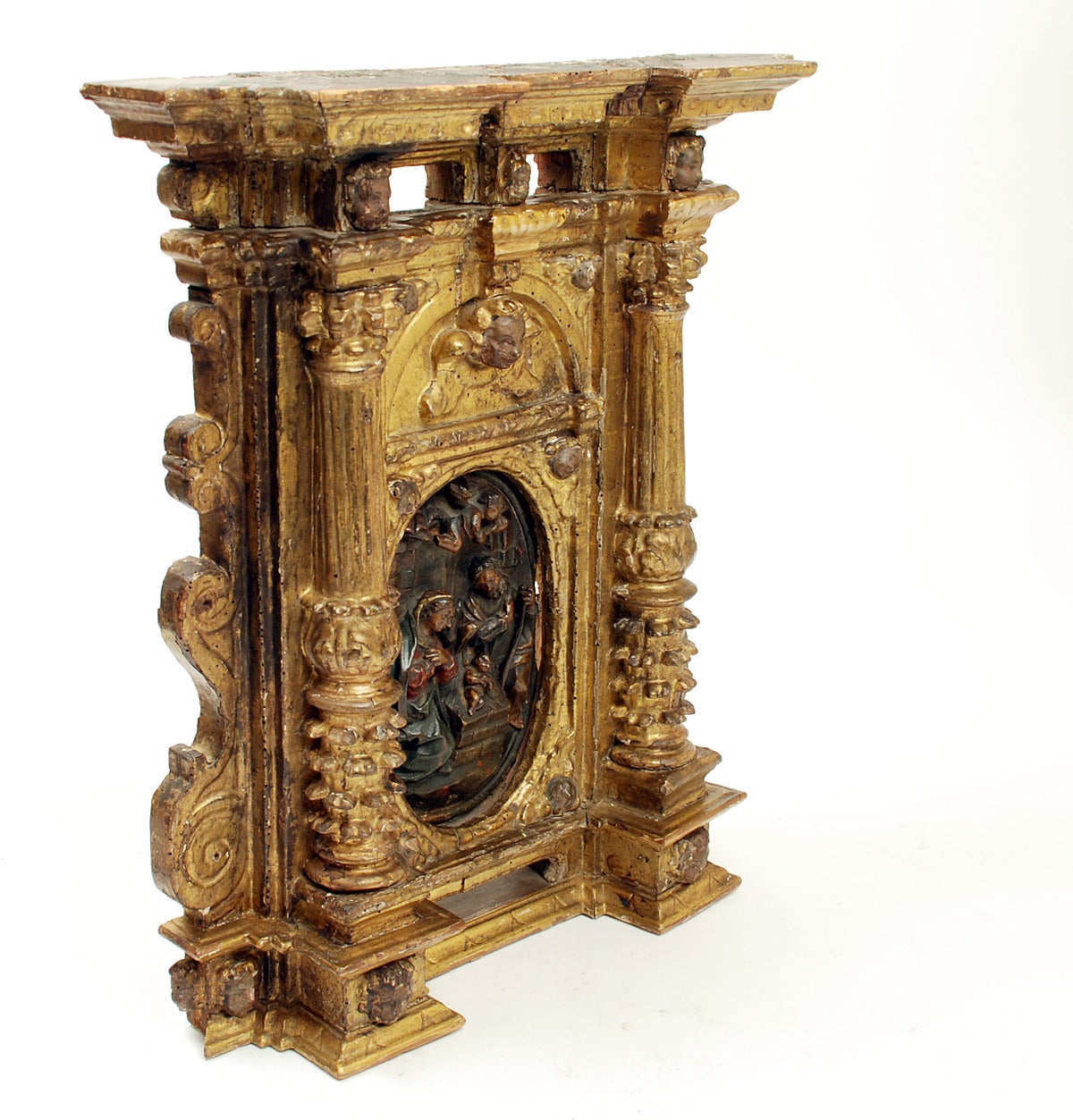 18th Century and Earlier Superb 17th Century Sicilian Mecca Giltwood Tabernacle For Sale