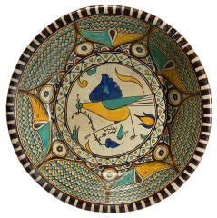 Antique A Stunning 19th Century Moroccan Stoneware Basin