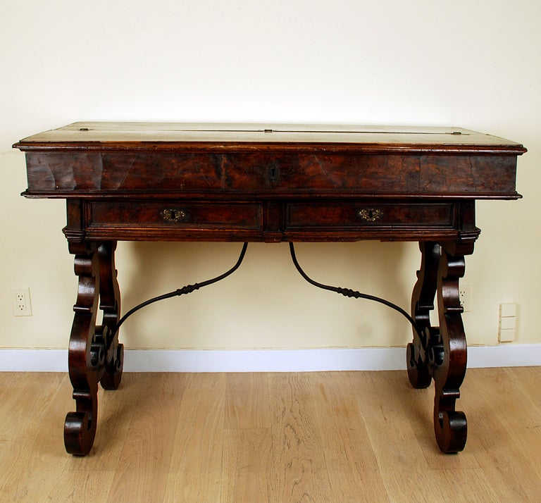 A Good 18th Century Spanish Walnut 'San Felipe' Table with Drop-front