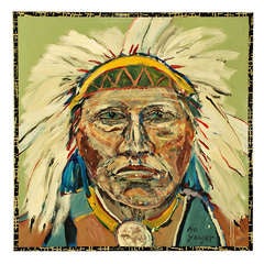 Original Ira Yeager Indian Portrait: Chief With Headdress