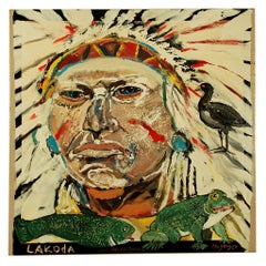 Original Ira Yeager Indian Portrait: Chief With Headdress