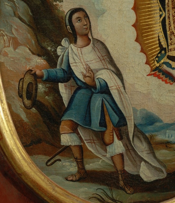 Spanish Colonial Oil on Canvas - Our Lady of Guadalupe 1