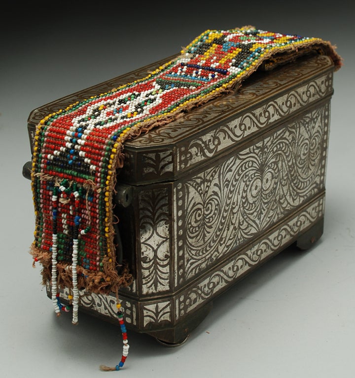 Philippine A Large and Impressive Silver Inlaid Betel Nut Box