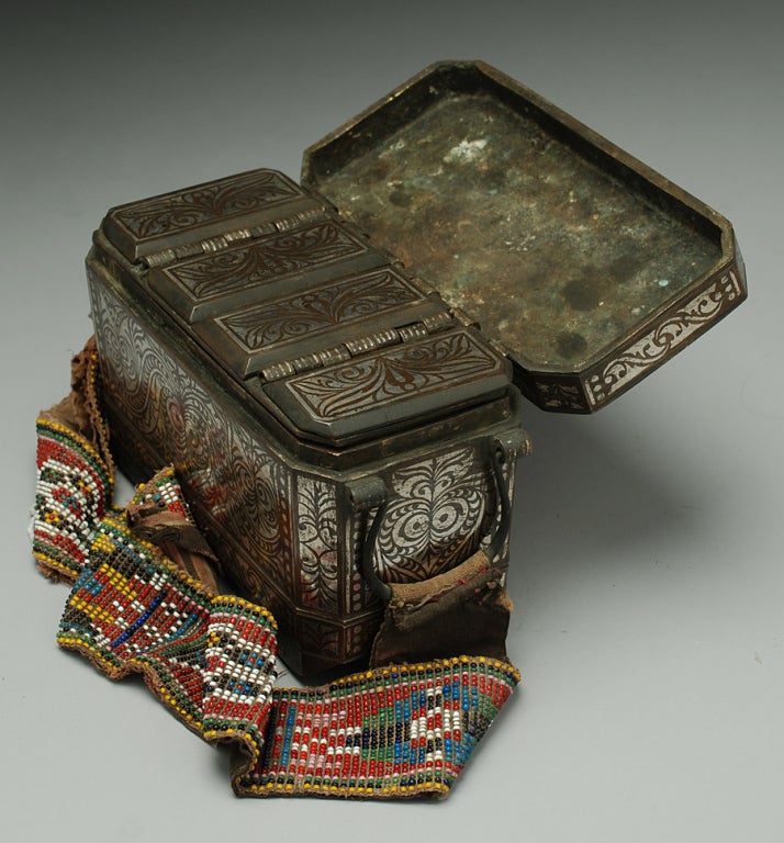 A Large and Impressive Silver Inlaid Betel Nut Box 2