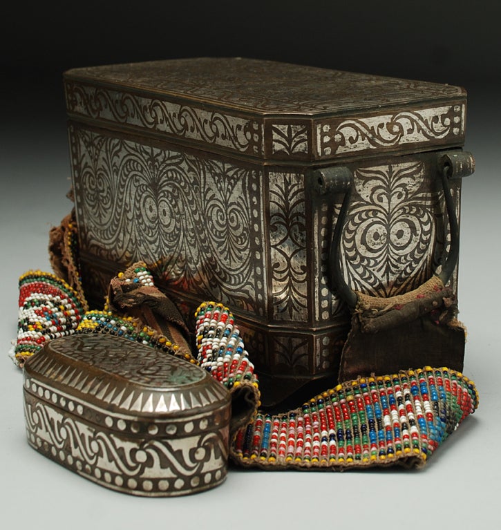 A Large and Impressive Silver Inlaid Betel Nut Box 3