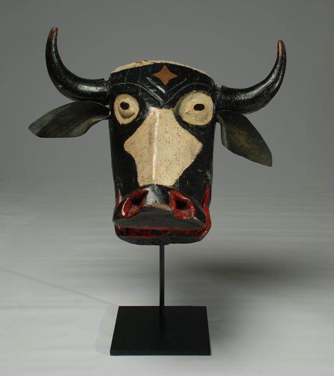 A Large and Impressive Processional Toro Mask - Guatemala