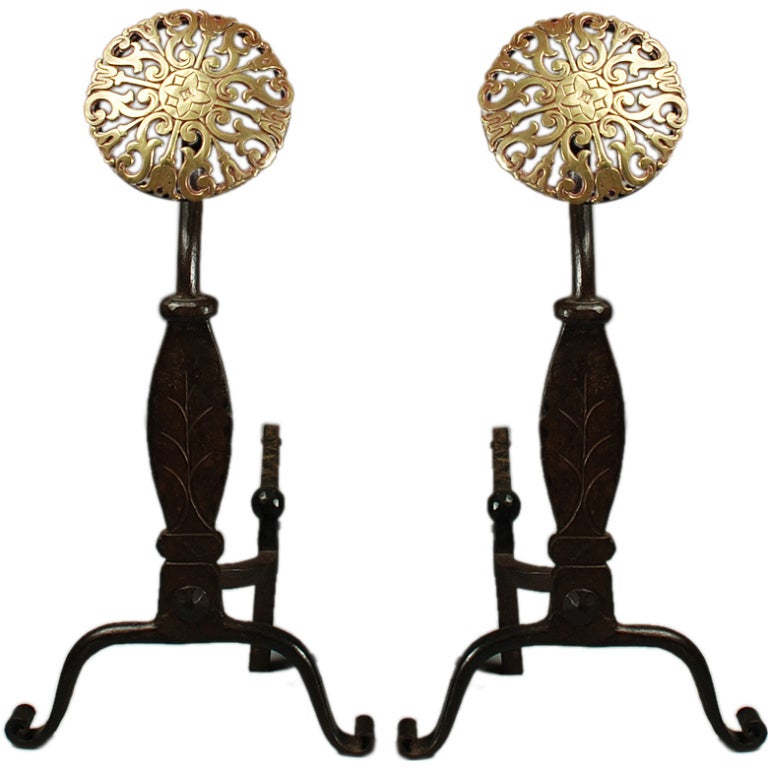 18th Century Spanish Colonial Andirons from Mexico