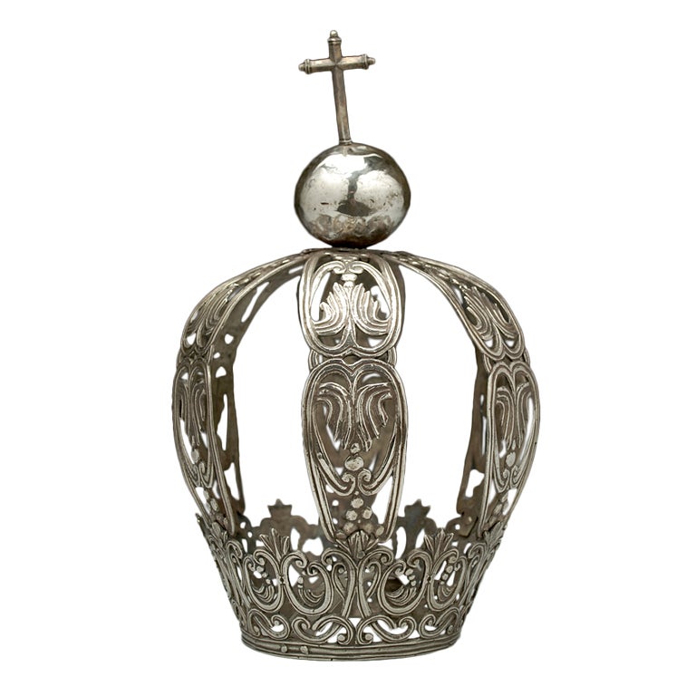 Early Spanish Colonial Silver Crown
