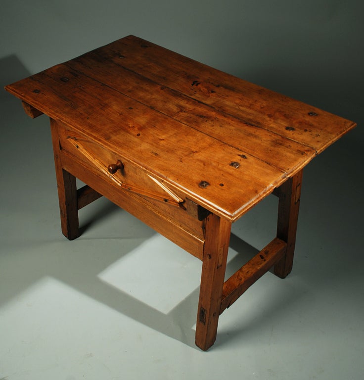 Wood Antique Mexican Red Cedar Hacienda Table - Circa 1840