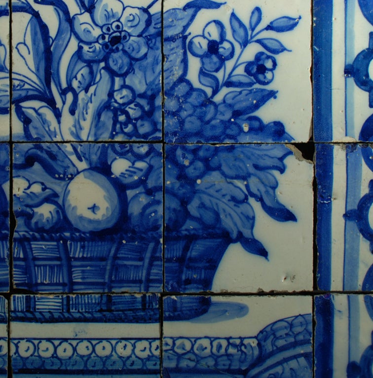 Rare 17th Century Portuguese Blue on White Azulejo - Tile Panel 1