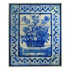 Rare 17th Century Portuguese Blue on White Azulejo - Tile Panel