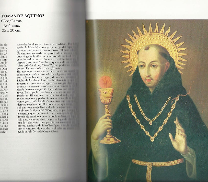Rare 18th Century Spanish Colonial Oil / Copper - Thomas Aquinas 1