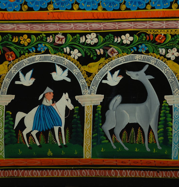 Vintage Mexican Painted and Lacquered Chest - Olinala 2