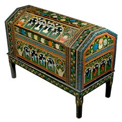Vintage Mexican Painted and Lacquered Chest - Olinala