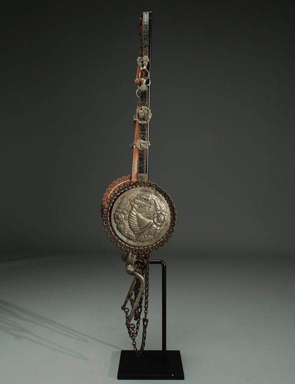 Rare Antique Mexican Horse Bridle with Silver Conchos 4