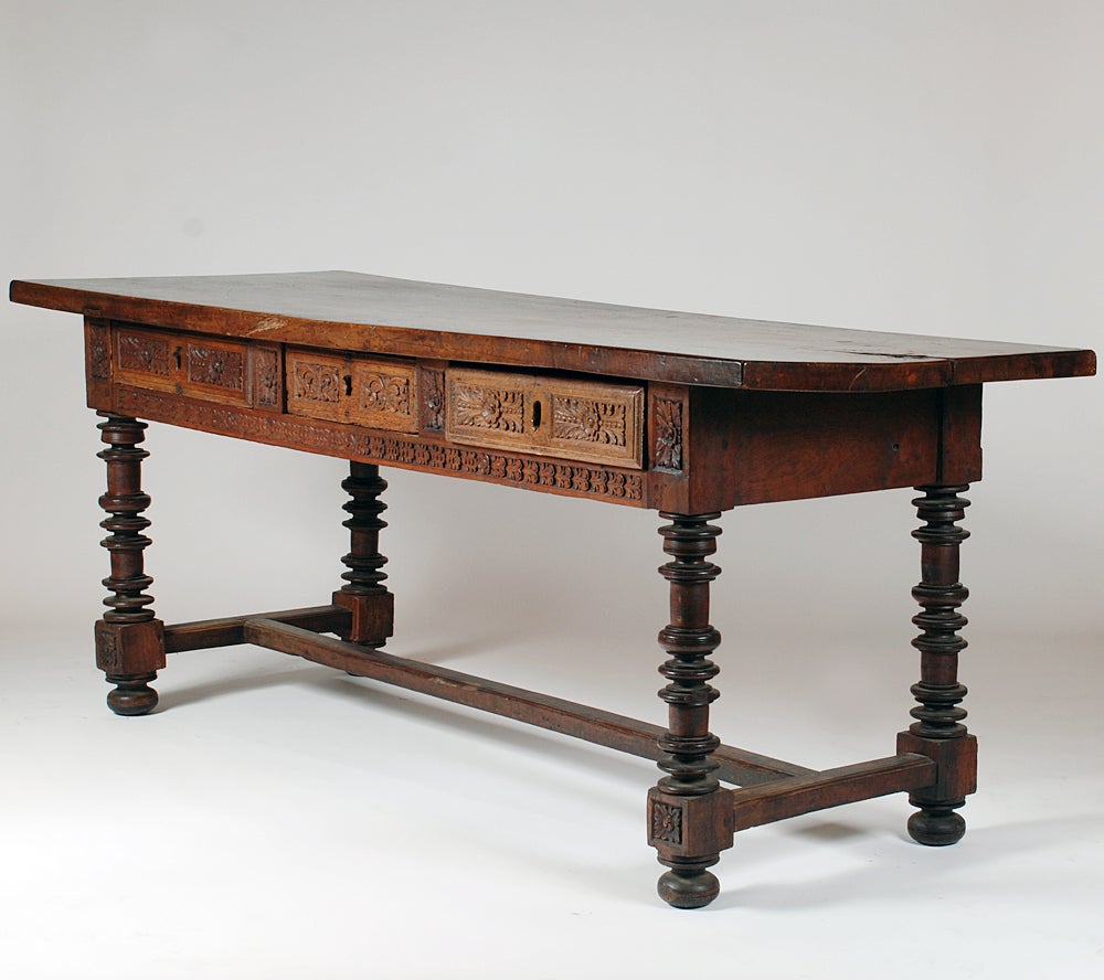 17th Century Spanish Baroque Walnut Refectory Table