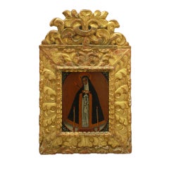 18th Century Spanish Colonial Oil on Canvas - Mater Dolorosa