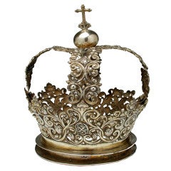 Large 18th Century Spanish Colonial Silver Crown