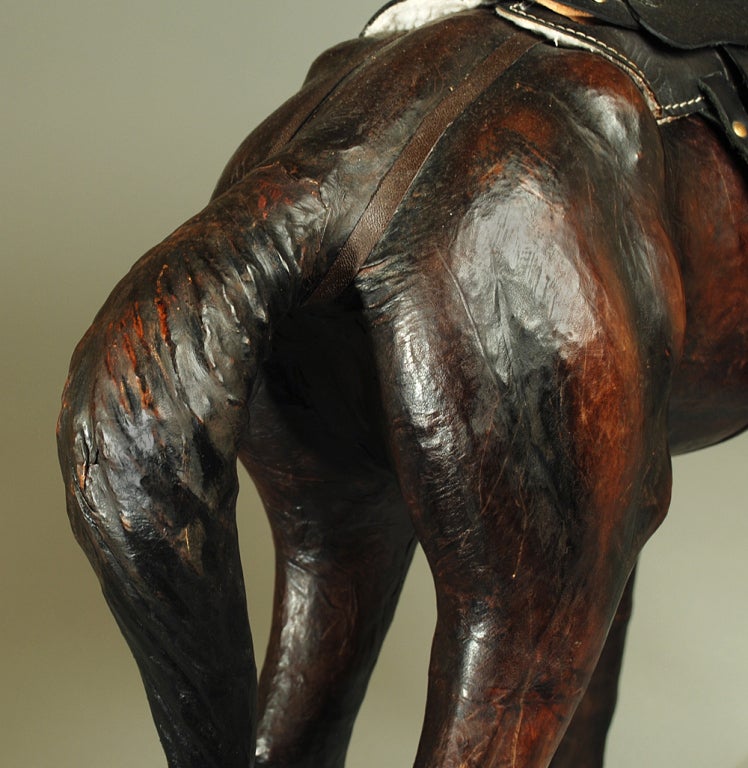 Rare Antique Mexican Molded Leather Horse In Excellent Condition In San Francisco, CA