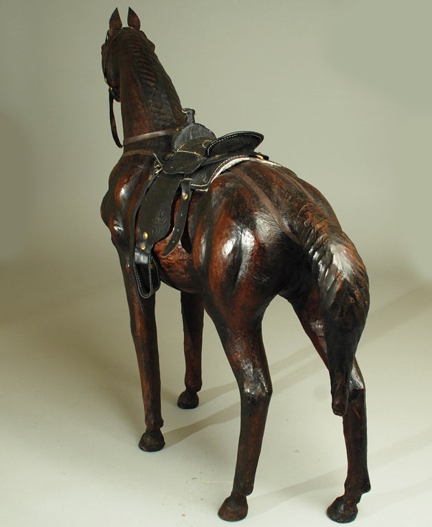 Mid-20th Century Rare Antique Mexican Molded Leather Horse