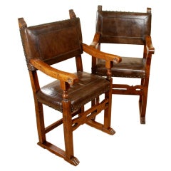 Spanish Baroque Period Walnut Chairs