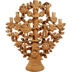 Large Vintage Mexican Tree of Life Candelabra - Soteno Family