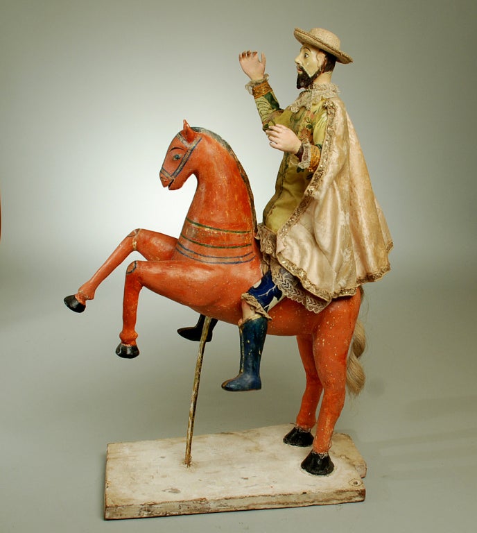 Rare Spanish Colonial Santiago Horse and Rider
