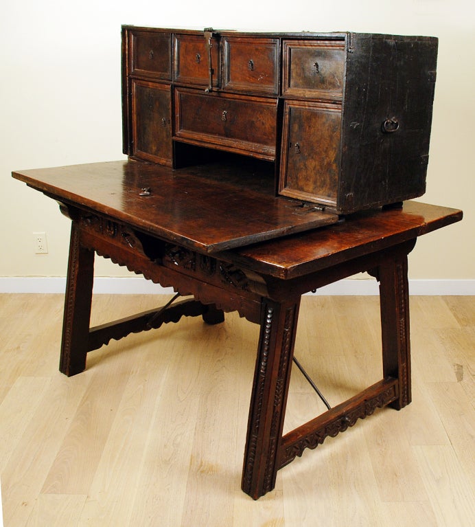 Rare 17th Century Spanish Walnut Bargueno