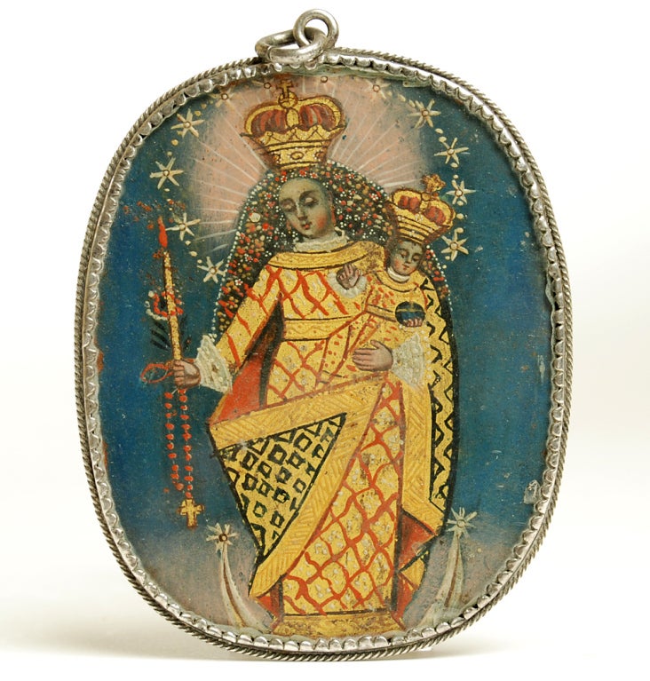 A Gorgeous 19th Century Spanish Colonial Reliquary In Excellent Condition In San Francisco, CA