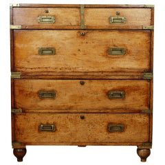 A Superb 19th Century Colonial Two-Part Campaign Chest