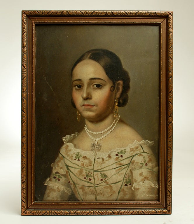 A Pair of Fine and Rare 19th Century Mexican Retratos In Excellent Condition In San Francisco, CA