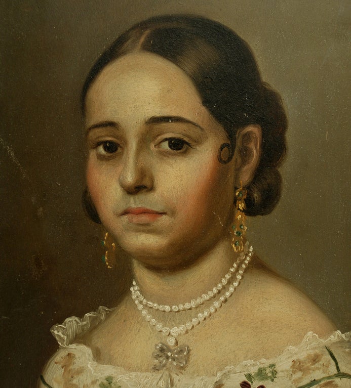 A Pair of Fine and Rare 19th Century Mexican Retratos 5
