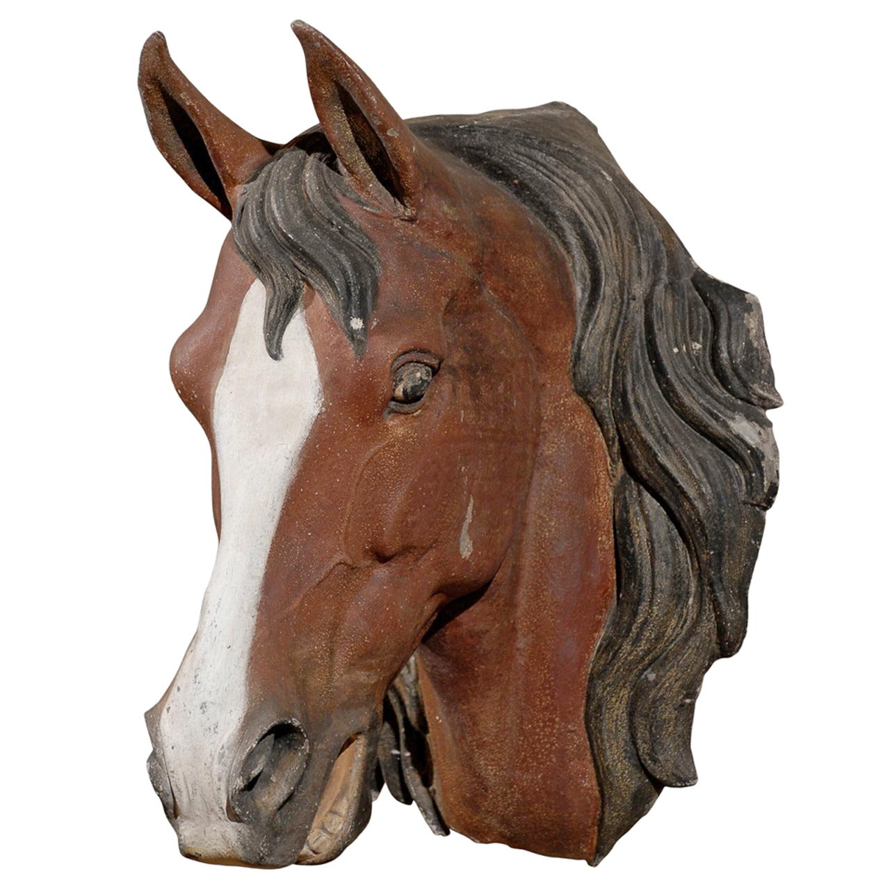 Painted Zinc Horse Head
