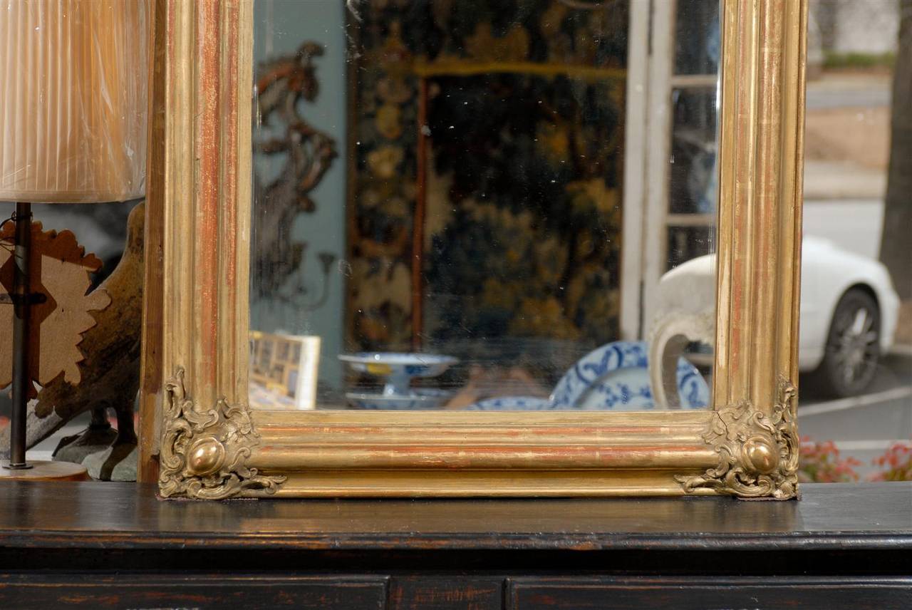 French Gilt Mirror with Crest 3