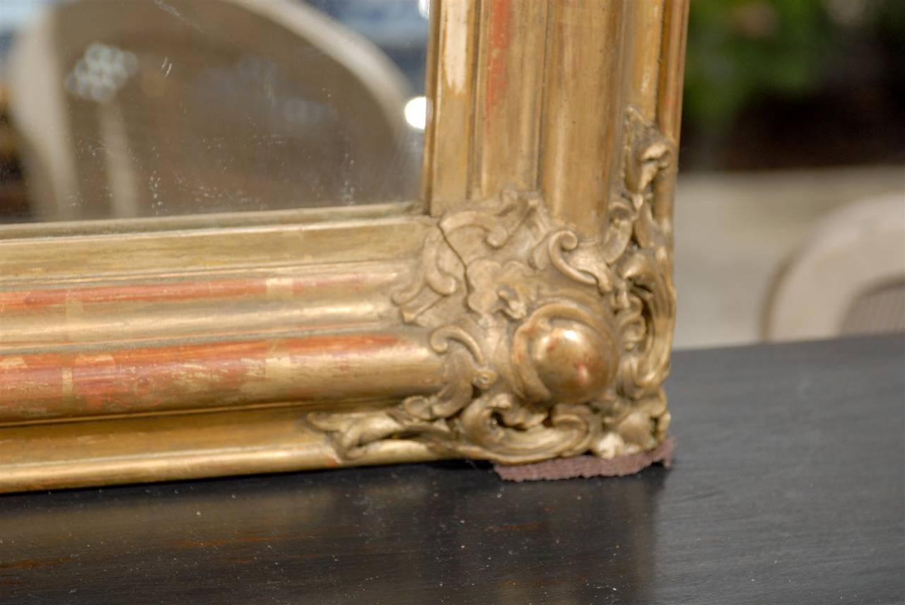 French Gilt Mirror with Crest 4