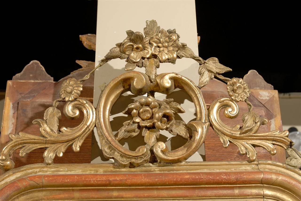 French Gilt Mirror with Crest 1