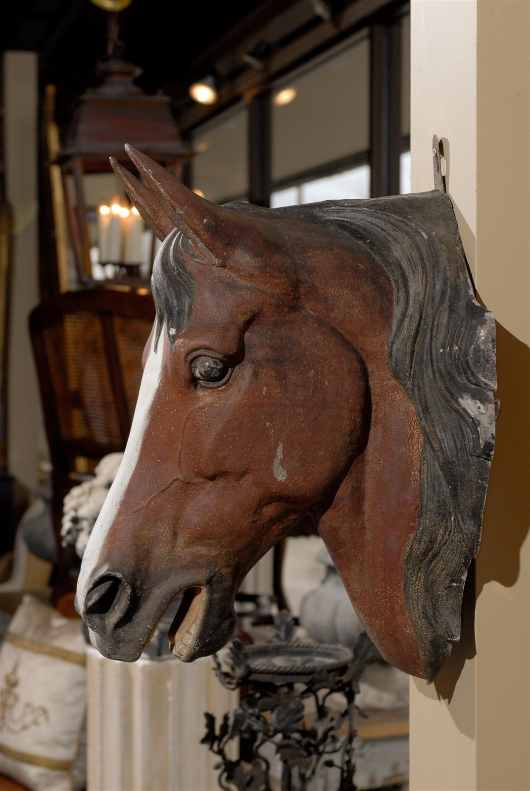 Painted Zinc Horse Head 4
