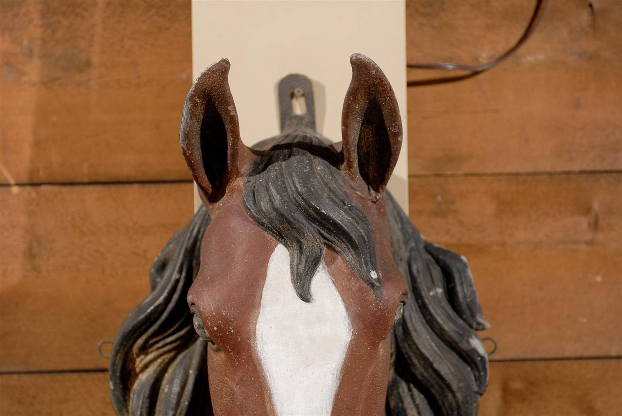 Painted Zinc Horse Head 1