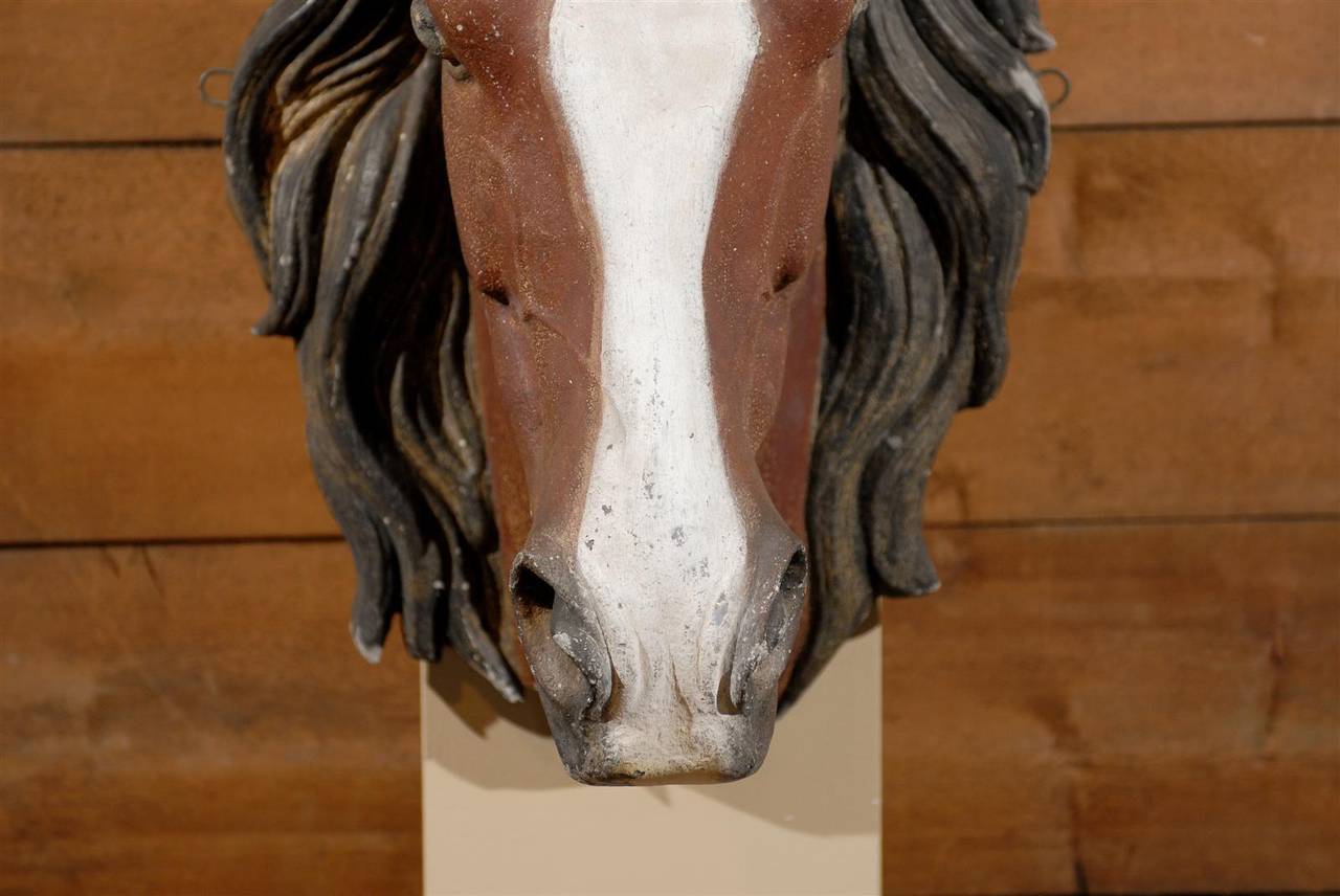 Painted Zinc Horse Head 2