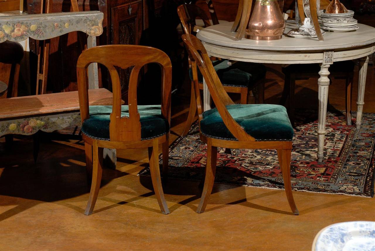 19th Century Set of Six French Walnut Chairs