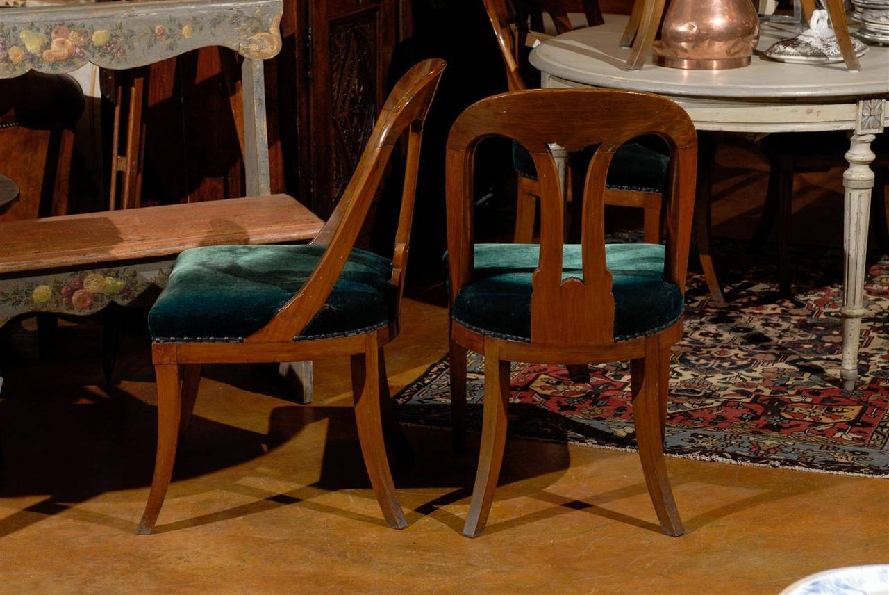 Set of Six French Walnut Chairs 3