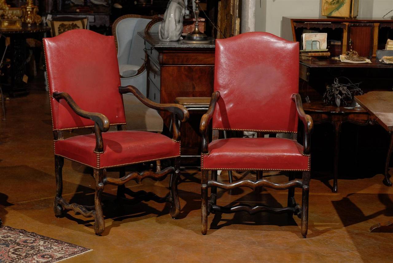 Pair of French “Os De Mouton” Armchairs In Excellent Condition In Atlanta, GA