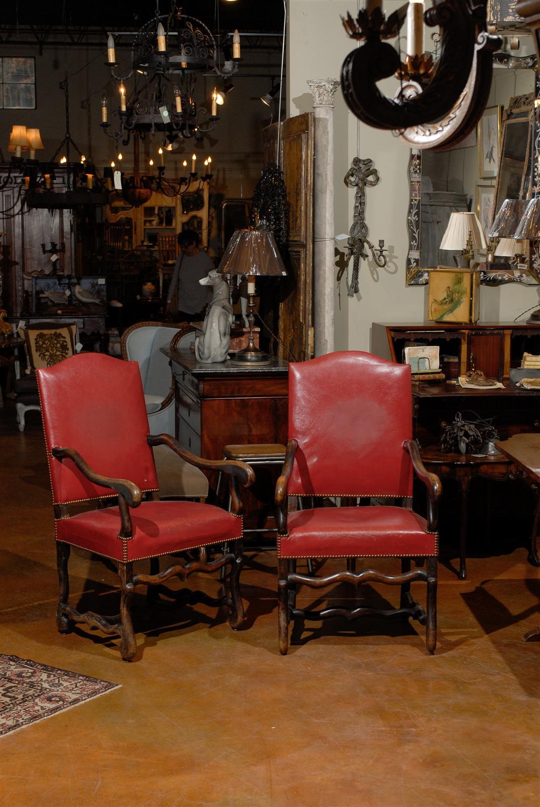 19th Century Pair of French “Os De Mouton” Armchairs