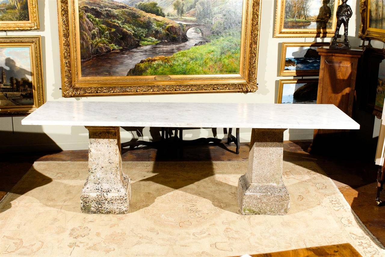 French Marble and Stone Console 5