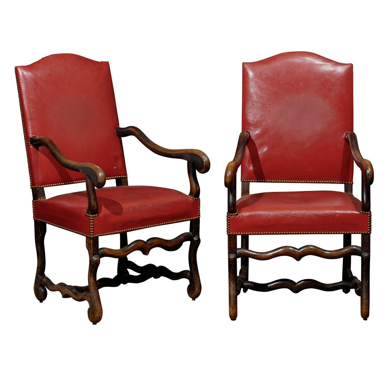 Pair of French “Os De Mouton” Armchairs