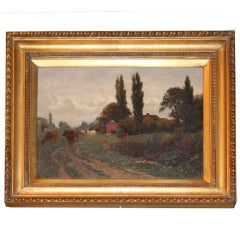 "Landscape with Cows on a Track" by William Sidney Cooper