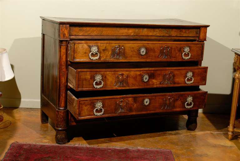 Neoclassical Provincial Carved Walnut Commode 2